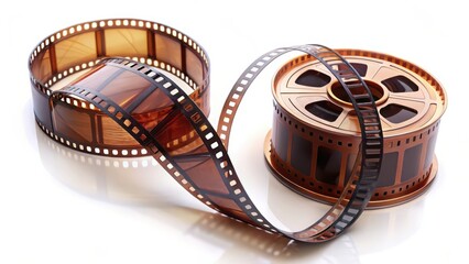 Film Reel on White Background