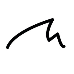 Mountain line icon vector, outline style mountain icon vector in trendy flat style illustration isolated on white background.