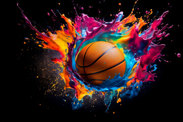playing basketball on background.