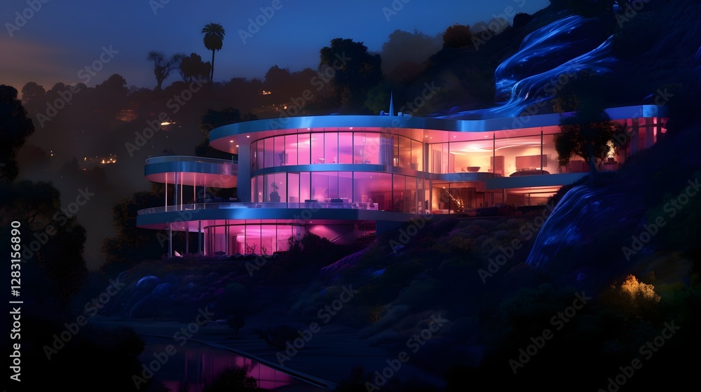 Aufkleber immerse yourself in the future of home living with this futuristic smart home featuring cutting edge