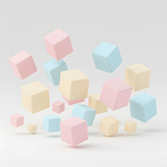 Obraz premium Floating Pastel 3D Cubes