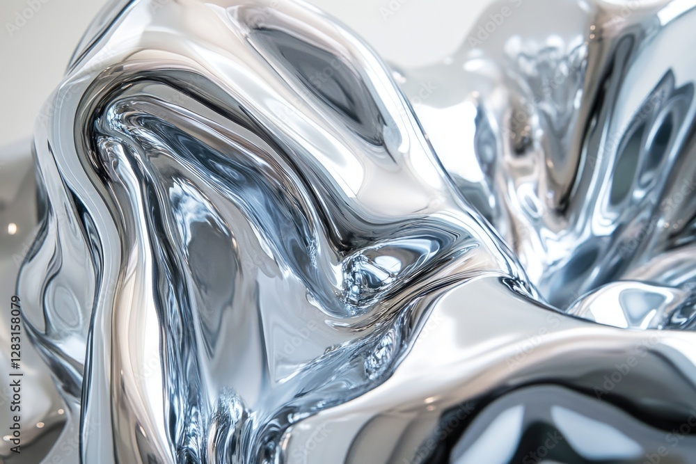 Poster a detailed view of a shiny object placed on a flat surface