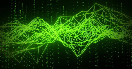 Image of network of connections over data processing