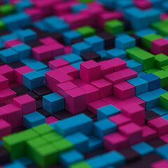 Obraz premium 3D Block Pattern