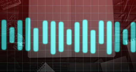 Image of moving columns over empty notebook