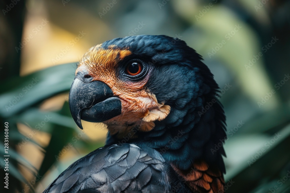Aufkleber a detailed view of a bird of prey's face and beak, with sharp talons visible