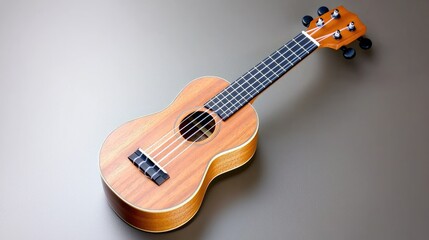 Fototapeta premium Ukulele on grey background, music instrument