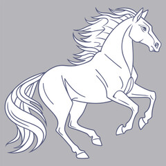 A Minimalist Outline Of A Horse In Motion Adobe Illustrator Artwork
