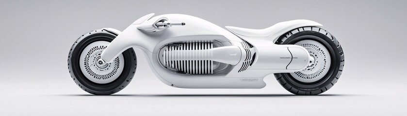 a futuristic motorcycle that dynamically adapts its shape to terrain, transforming between sleek urban speedster and rugged off-road beast, highly detailed metallic surfaces