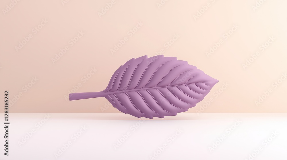 Poster fresh basil leaf isolated on soft background with detailed veins and smooth texture for culinary use