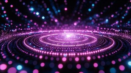 Obraz premium Vibrant Abstract Light Patterns with Dots and Circles in Motion