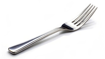 Silver Fork on White Background