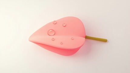 Isolated Red Rose Petal with Dew Drops on a Soft Background Capturing Natural Beauty and Elegance