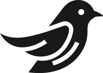 Stylish Black and White Bird Logo Design