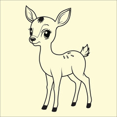 vector illustration of a cartoon deer