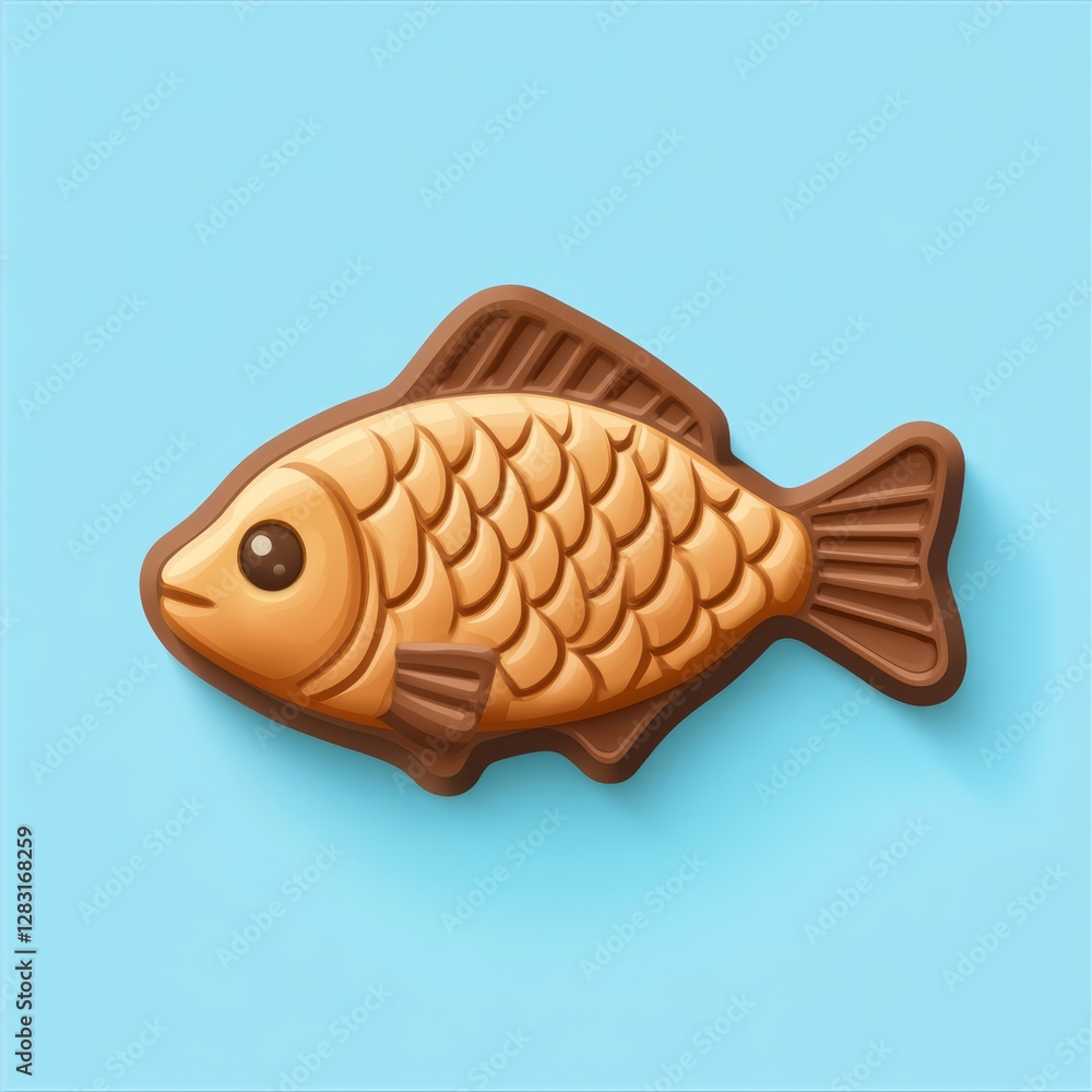 Poster clean vector style representation of fish in flat design