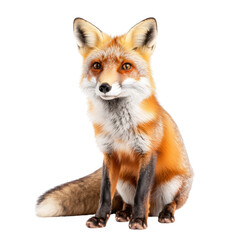 Fototapeta premium Realistic fox sitting with a friendly expression