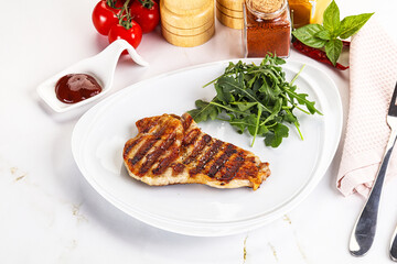 Delicous grilled pork meat steak