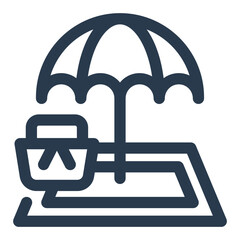 Springtime Picnic with Umbrella and Basket