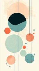 Abstract Geometric Circles Wall Art, Mid Century Modern, Minimalist Design, Abstract art, Geometric Shapes