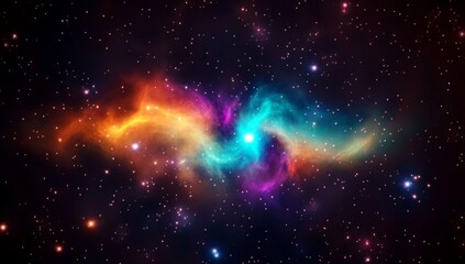 Obraz premium Cosmic Nebula Vibrant Colors and Starry Night, Space, Astronomy