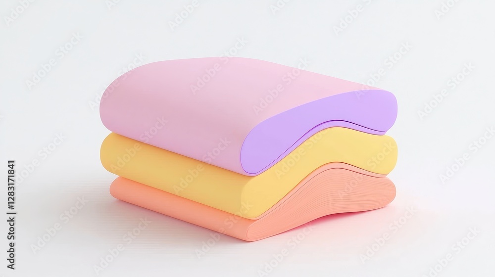 Poster vibrant stack of colorful sticky notes in neon shades displayed with a soft, curved design for creat