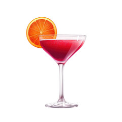 Refreshing cocktail with orange slice garnish