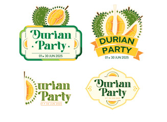 Durian Party Batik theme Illustration Campaign Logo