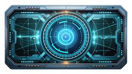 Futuristic Interface Display on White Background