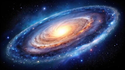 Spiral Galaxy on White Background