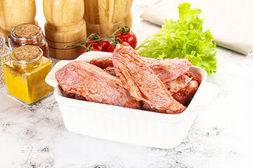 Marinated Duck wings for barbecue