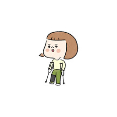 足を骨折した人