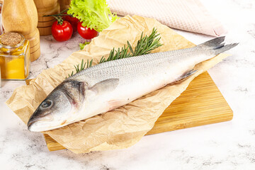 Raw seabass fish for cooking