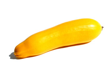 Fresh zucchini lies on a white background.	