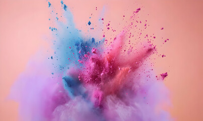 Vibrant Color Burst of Pink and Blue on Soft Background
