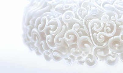 Intricate White Swirls in Soft Lighting Creating a Textured Surface