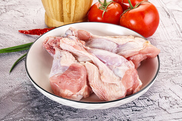 Raw turkey shoulder wing for cooking
