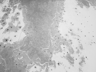 Iced lake from above