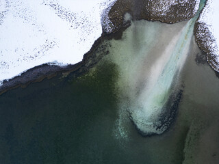 Iced lake from above