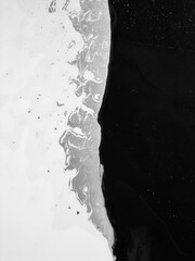 Iced lake from above