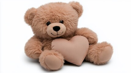 Obraz premium Light Brown Teddy Bear Holding Heart