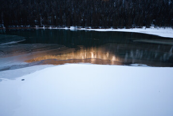 Iced lake from above