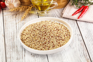 Raw dry quinoa seeds cereal