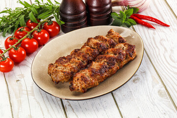 Chicken kebab minced meat and spices