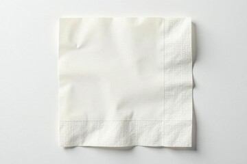 Used paper napkin on white surface with creases, paper, still life