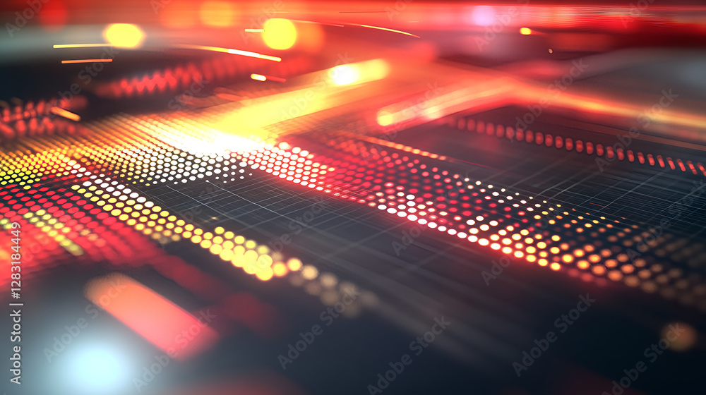 Poster dynamic digital patterns abstract background graphic design colorful motion close-up visual impact