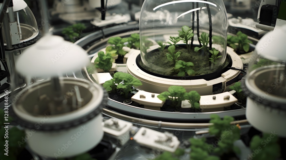 Poster innovative 3d printed smart garden system utilizing renewable materials and automation technologies 