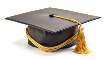 Graduation Cap on White Background