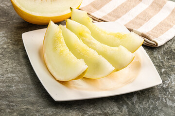 Sweet juicy ripe melon slices