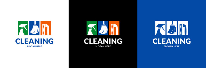 Refined office cleaning logo. Vector illustration.